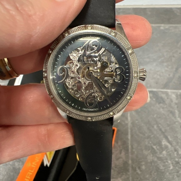 Stuhrling SkeletonWatch With Black Leather Band - Picture 5 of 10